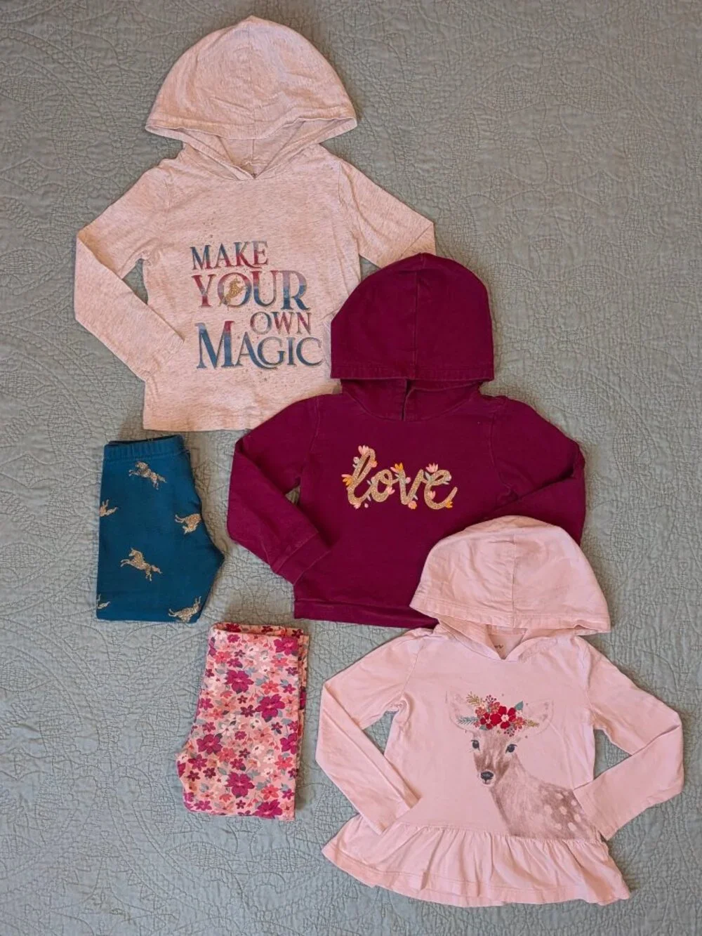 Carter Fall Hoodies & Fleece Pants Bundle Toddler Size 4T
